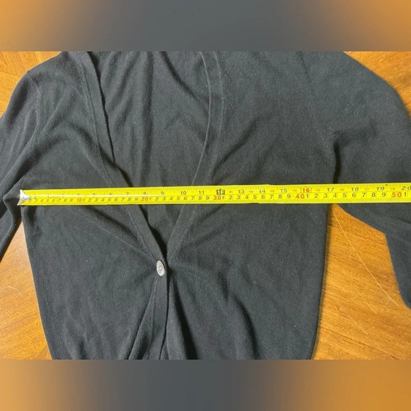Club Monaco One Button Black Long Sleeve Cardigan Sz Small Cotton Cashmere - Picture 4 of 7